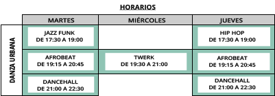 horarios intensivos de danza urbana