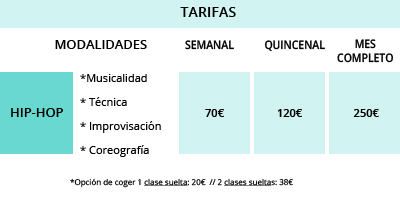 tarifas intensivos de danza urbana